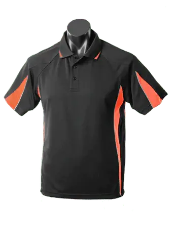 Aussie Pacific Men's Eureka Polo Shirt 1304 Casual Wear Aussie Pacific Black/Orange/Ashe S